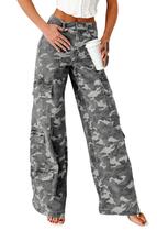 Pants Loveings Casual Camo Print Jeans Y2k Wide Leg XXL Grey Pants Loveings Casual Camo Print Jeans Y2k Wide Leg XXL Grey