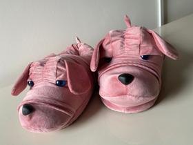 Pantufa 3D adulto Cachorro Rosa