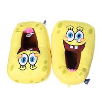 Pantufa 3d Bob Esponja Pelucia Solado De Borracha Pelucia