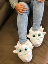 Pantufa 3D dragão Branco Pantufa 3D dragão Branco