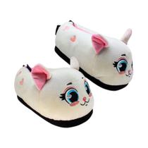 Pantufa 3D Gatinho Zona Criativa Licenciado Adulto Feminino Confortável Cute Presente Fofo Cor:BrancoTamanho:P