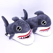 Pantufa 3D Tubarão Baby Shark Calçado Com Solado Borracha