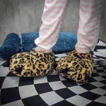 Pantufa Adulta Pé de Monstro Leopardo Animal Print M4