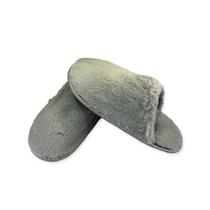 Pantufa Adulto Cinza 36/37 Super Confortável Felpuda e Macia