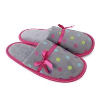 Pantufa Adulto Europa Chinelo Poa Cinza com Laço - 770