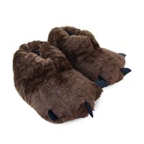 Pantufa Adulto Pé Quentinho Pata Garra Marrom