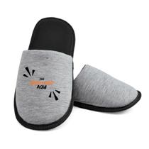 Pantufa Adulto Personalizada com Solado Emborrachado Cor:Cinza/PretoTamanho:39/40