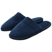 Pantufa Atoalhada Masculina - Solado Leve Plano - Marinho - 39/40