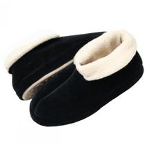 Pantufa Bota Feminina em Plush com Unifloc - Puff - Preto - 35/36