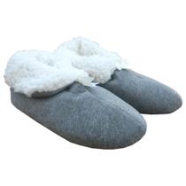 Pantufa Botinha de Quarto Feminino Pel Plush Cinza Mescla