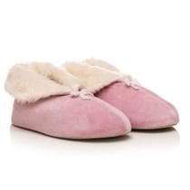 Pantufa Botinha de Quarto Feminino Pel Plush Rosa