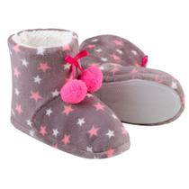Pantufa Botinha Feminina de Estrelas com Pompom GZT Ref.0111