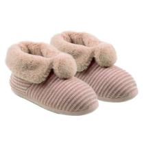 Pantufa Botinha Feminina Rosa com Pelúcia GZT Ref.0110