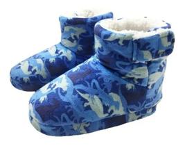 Pantufa Botinha Infantil Forrada Azul Dinossauro Europa