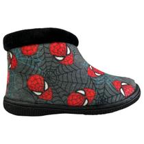 Pantufa Botinha Infantil Menino com Ziper Homem Aranha Forrada Cor:PretoTamanho:31/32 Pantufa Botinha Infantil Menino com Ziper Homem Aranha Forrada Cor:PretoTamanho:31/32