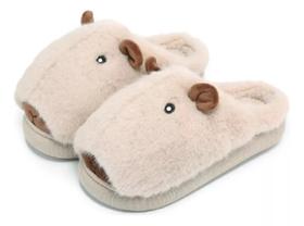 Pantufa Capivara Chinelo Infantil Pelúcia Conforto Premium