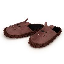 Pantufa chinelo de quarto solado mop urso marrom tam 40/41
