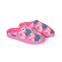 Pantufa Chinelo Feminina Anatômica Estampada Pelúcia Rosa