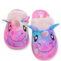 Pantufa Chinelo Unicornio Arco Iris Fofinho Tie Dye Fantasia