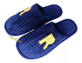 Pantufa Chinelo Unissex Adulto Quente Solado Reforçado Calça 39/40 Cor Azul