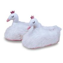 Pantufa Cisne 3d Com Solado De Borracha Super Conforto Adulto E Infantil Unissex 33/35