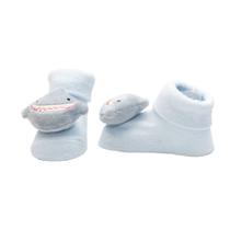 Pantufa com Chocalho Tubarão Antiderrapante Bebê