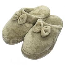 Pantufa Comfort em Pelúcia Lisa - Bege - 39/40