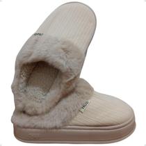 Pantufa cotelê com pelinho chinelo de quarto ref. ptf06173 Pantufa cotelê com pelinho chinelo de quarto ref. ptf06173