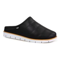 Pantufa de couro feminina Cozy Sleepy forrada em lã sintética Ref.:21521