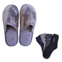 Pantufa de Pelúcia Fofa + 2 Pares de Meias Para Frio Inverno