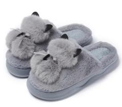 Pantufa de Pelúcia Gatinho Adulto ou Infantil Feminina Confortável Inverno Com Solado Antiderrapante