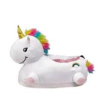 Pantufa de Unicórnio 3D em pelúcia infantil e adulto
