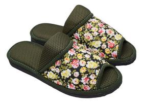 Pantufa Feminina Aberto Na Frente Chinelo Casa Tecido