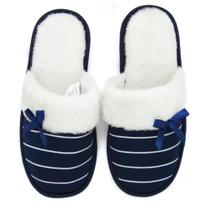 Pantufa Feminina Adulta Europa Azul e Branco - Azul+Branco