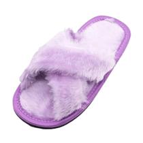 Pantufa Feminina Adulto Cruzada em X Aberta Pelúcia Chinelo de Quarto Antiderrapante