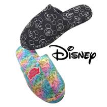 Pantufa feminina chinelos de quarto Confortável Disney Princesas Mickey