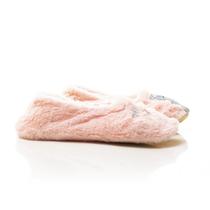 Pantufa Feminina Comfy Macia Pata Gatinho Meia Rosa Claro 35/38