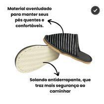 Pantufa Feminina De Listras Chinelo Confortável Aveludado - Cores