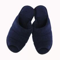 Pantufa Feminina em Atoalhado com Solado Plano Levite - Marinho - 39/40