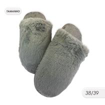 Pantufa Feminina Felpuda 38/39 Cinza