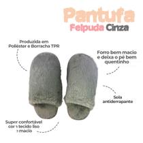 Pantufa Feminina Felpuda Cinza Tamanho 38/39 Confortável Quente Antiderrapante Pantufa Feminina Felpuda Cinza Tamanho 38/39 Confortável Quente Antiderrapante