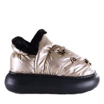 Pantufa Feminina Flowfa Lucy com Pins Personalizáveis Dourado