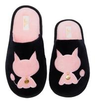 Pantufa Feminina Gata Bordado Super Confortável