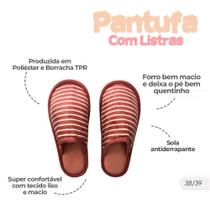 Pantufa Feminina Macia Listrada Marrom Claro 38/39 Sola EVA