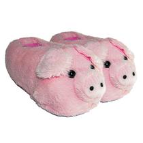 Pantufa Feminina Porco Pelúcia Inverno Quentinha Solado Borracha