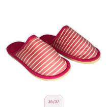 Pantufa Feminina Quentinha Fofinha com Listras Pink 36/37 para inverno frio quarto conforto 36/37