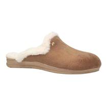 Pantufa feminino fechado pegada em tecido marrom - Pantufa feminino fechado pegada em tecido marrom -