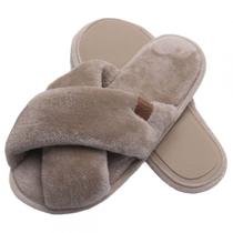 Pantufa Flexível em Pelúcia - Bege - 39/40 Pantufa Flexível em Pelúcia - Bege - 39/40