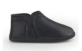 Pantufa Forrada Pelo Calce Fácil Preta Antiderrapante 213