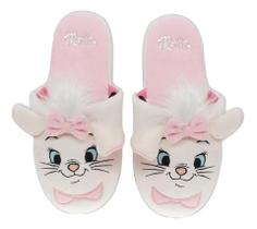 Pantufa Gata Marie Chinelo De Quarto Feminino Pelúcia Disney Pantufa Gata Marie Chinelo De Quarto Feminino Pelúcia Disney